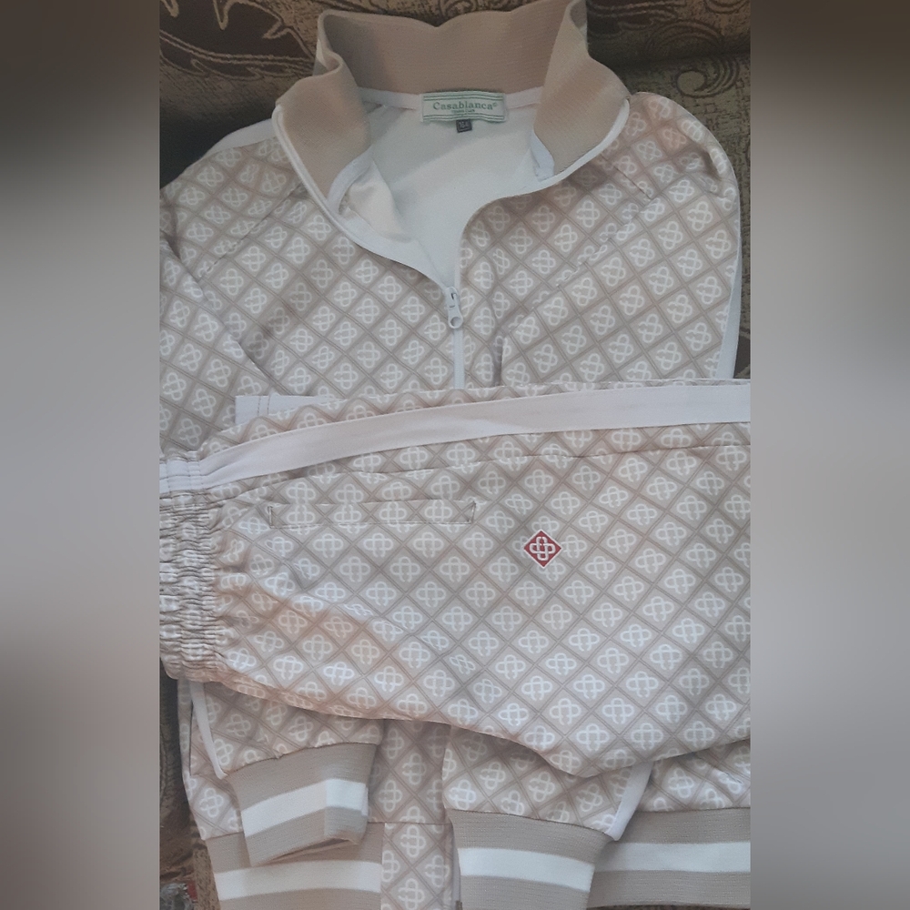 Casablanca Beige and White Patterned Tracksuit